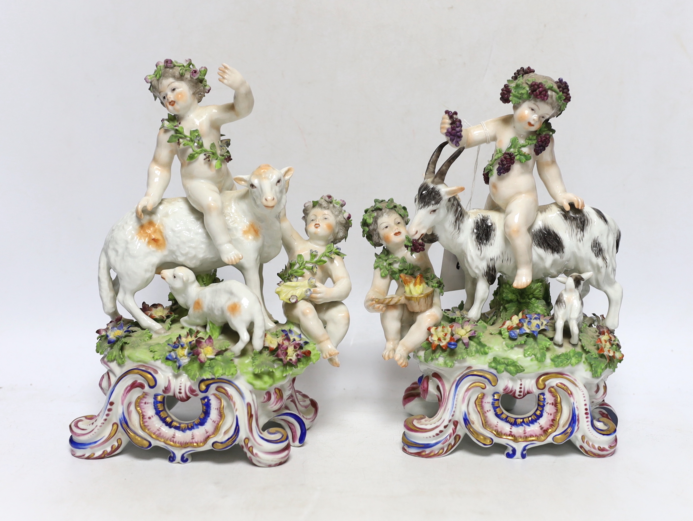 A pair of late 19th century Samson Bacchanalian groups, approximately 24cm high